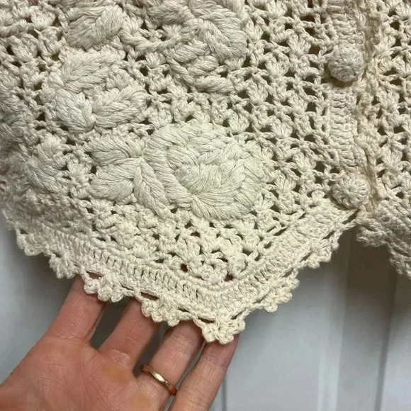 VTG Crochet Vest Macrame Vest Vintage Vest - Picture 5 of 8